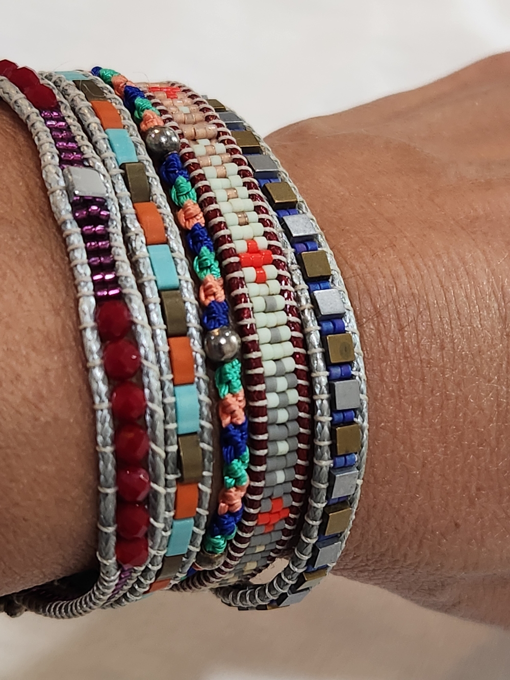 Multi-Row Colorful Beaded Wrap Bracelet - Women Jewelry